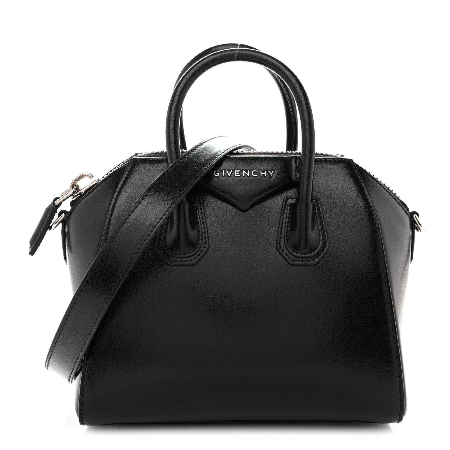 Shiny Lord Calfskin Mini Antigona Black