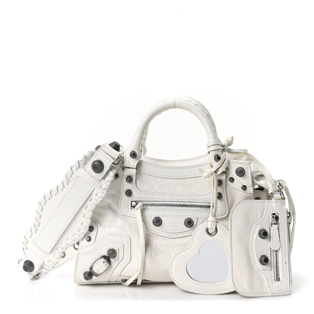 Agneau Arena Neo Cagole Handbag XS Optic White