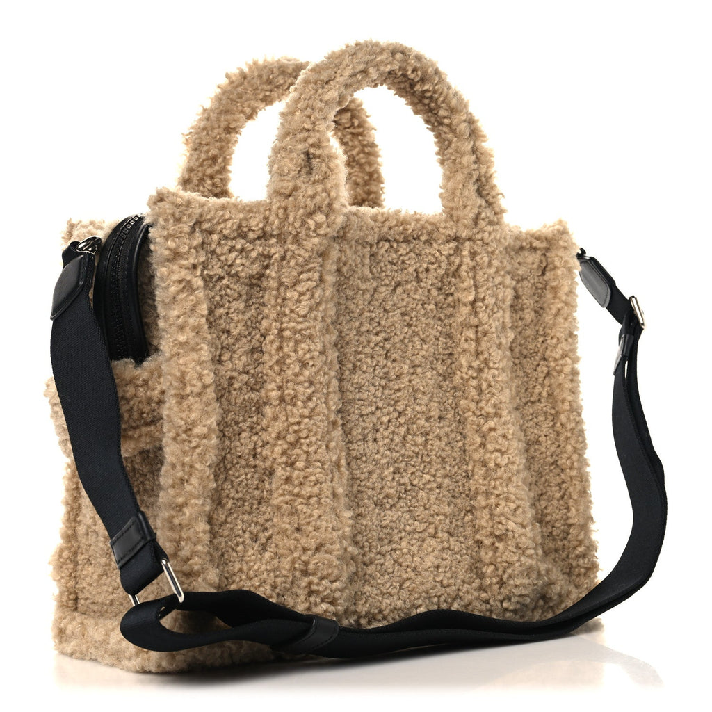 Polyester Cotton Medium The Teddy Traveler Tote Bag Beige