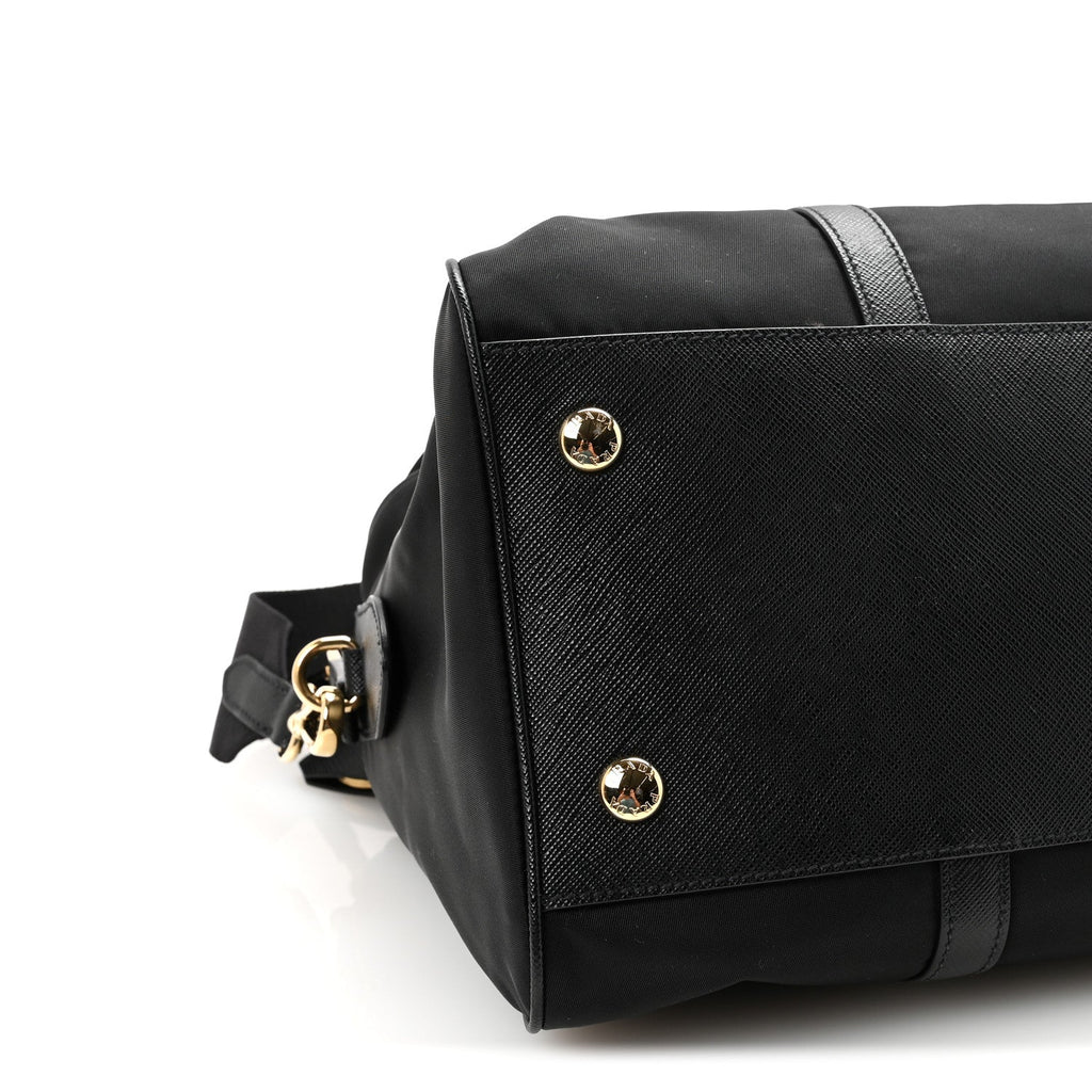 Re-Nylon Saffiano Medium Re-Edition 1978 Top Handle Bag Black