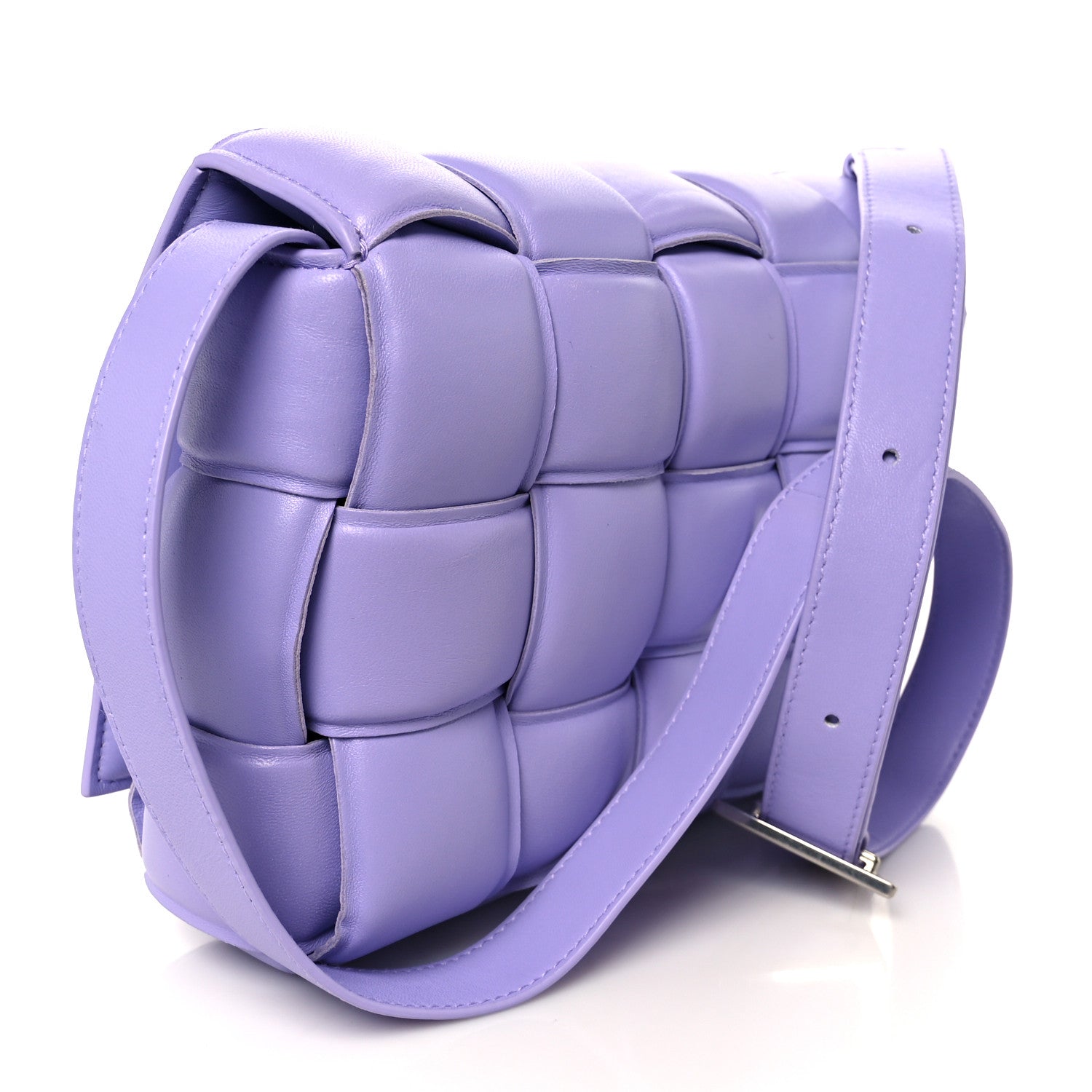 Nappa Maxi Intreccio Padded Cassette Crossbody Bag Wisteria