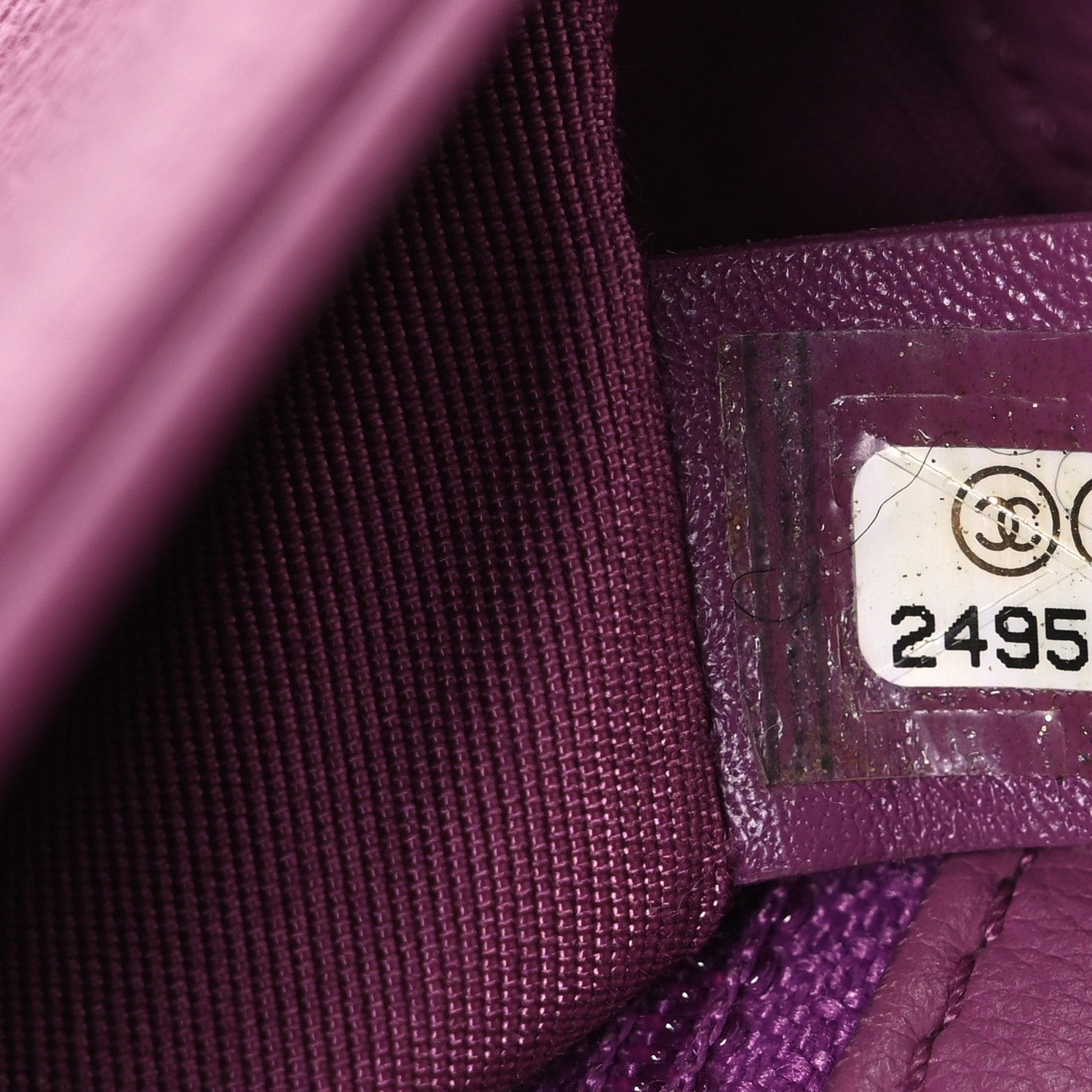 Caviar Quilted Mini Studded Flap  Purple