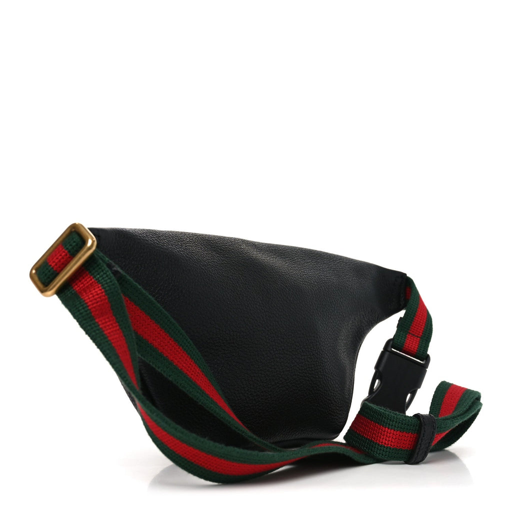 Grained Calfskin Small Logo Belt Bag Black
