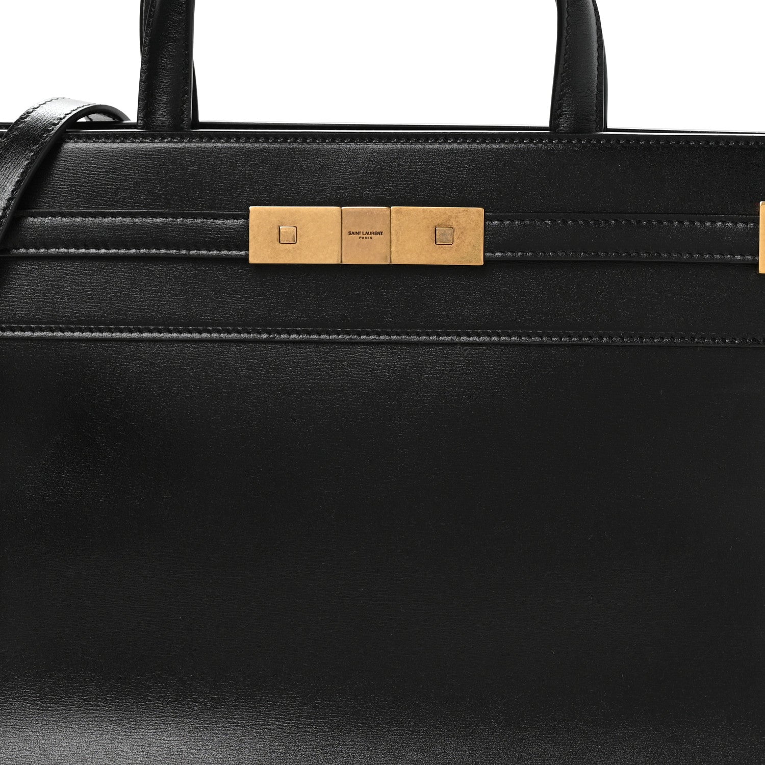 Calfskin Small Manhattan Shopper Tote Black