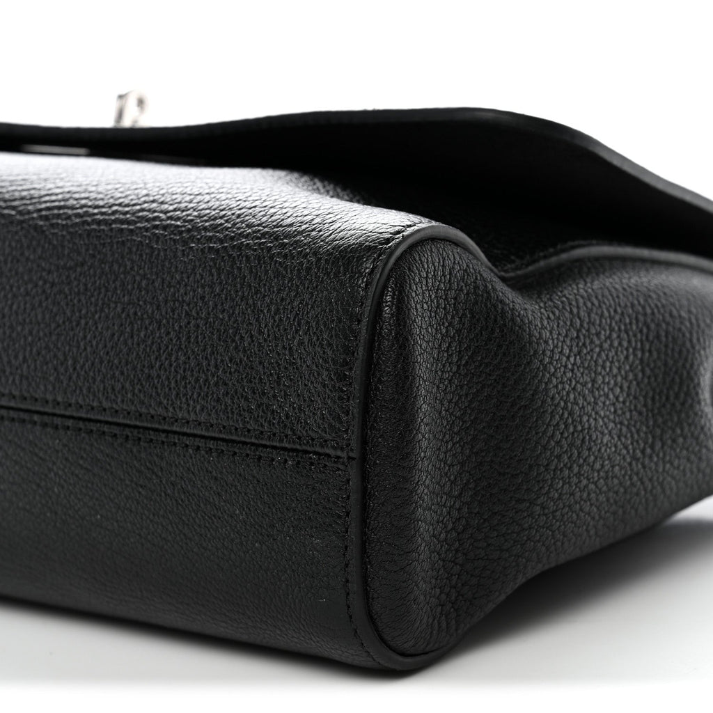Small Classic Grain Calfskin Medium Lily Black
