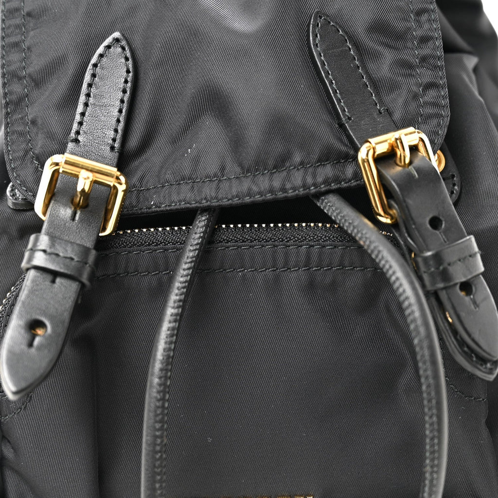 Nylon Small Crossbody Rucksack Backpack Black