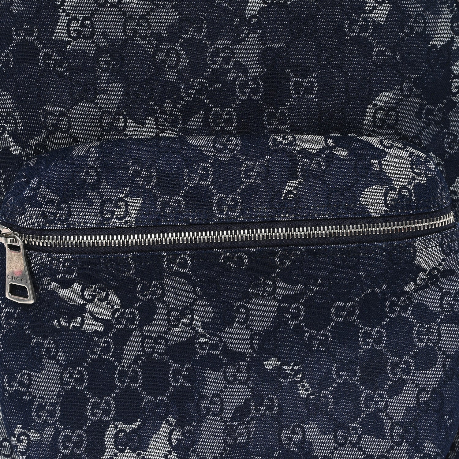 Denim Monogram Camouflage Large Backpack Blue