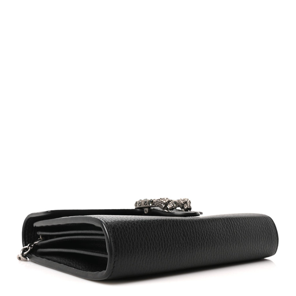 Calfskin Mini Dionysus Chain Wallet Black