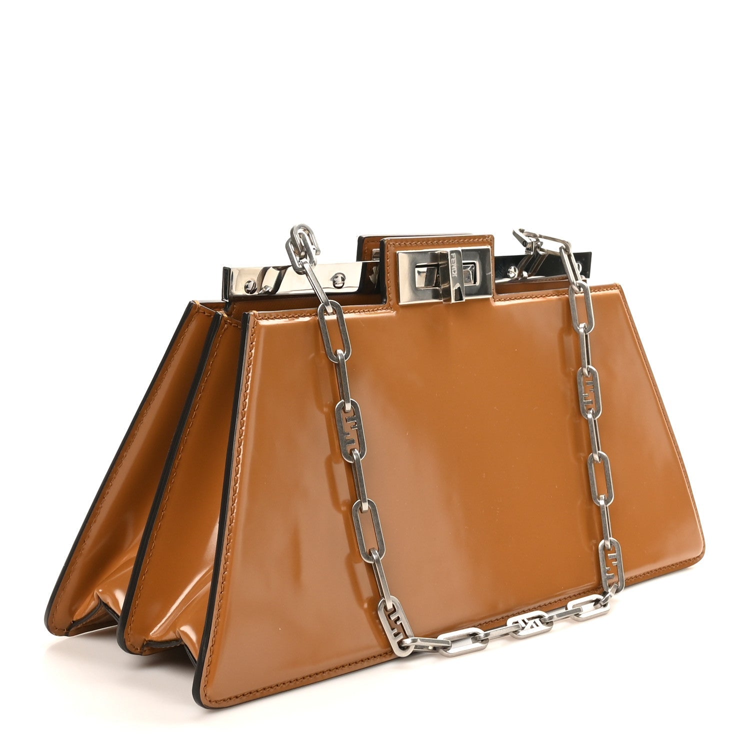 Patent Peekaboo Cut Caramello
