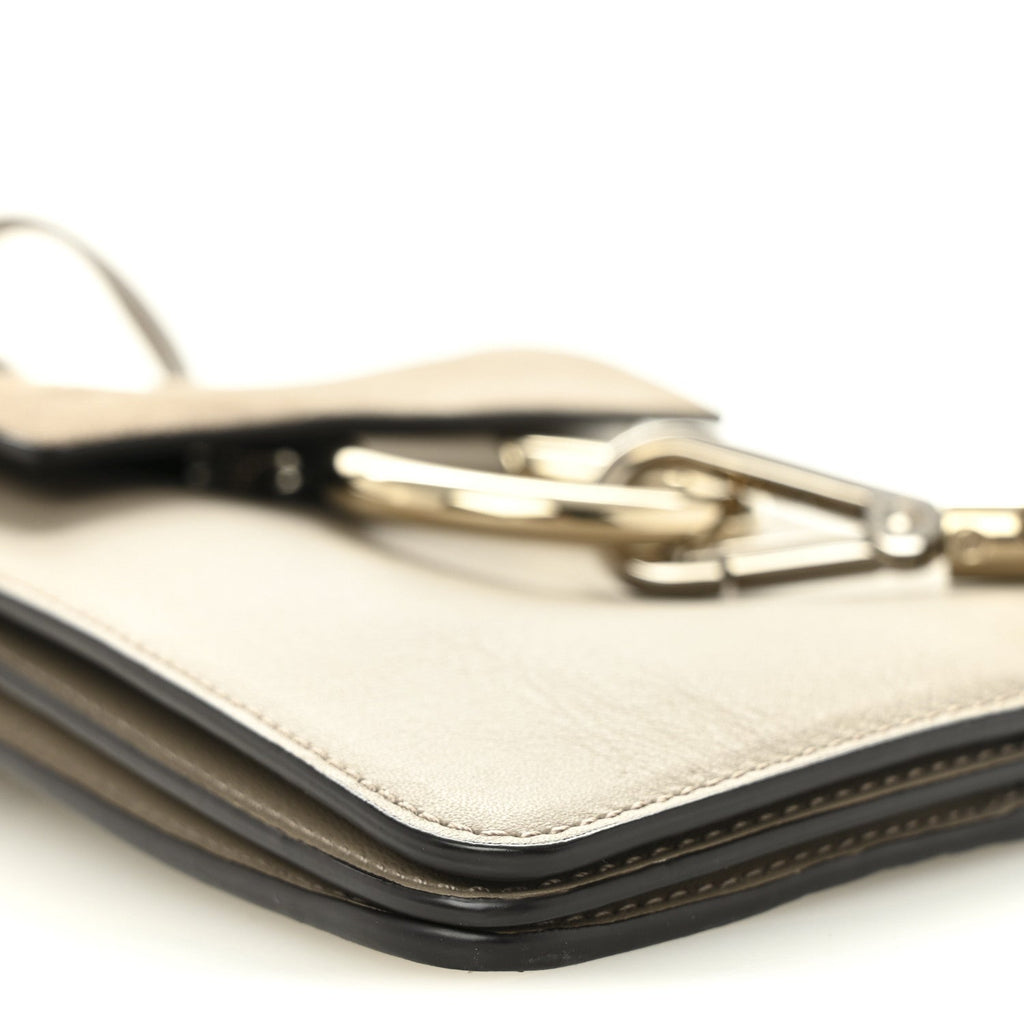 Suede Calfskin Mini Faye Bracelet Bag Motty Grey