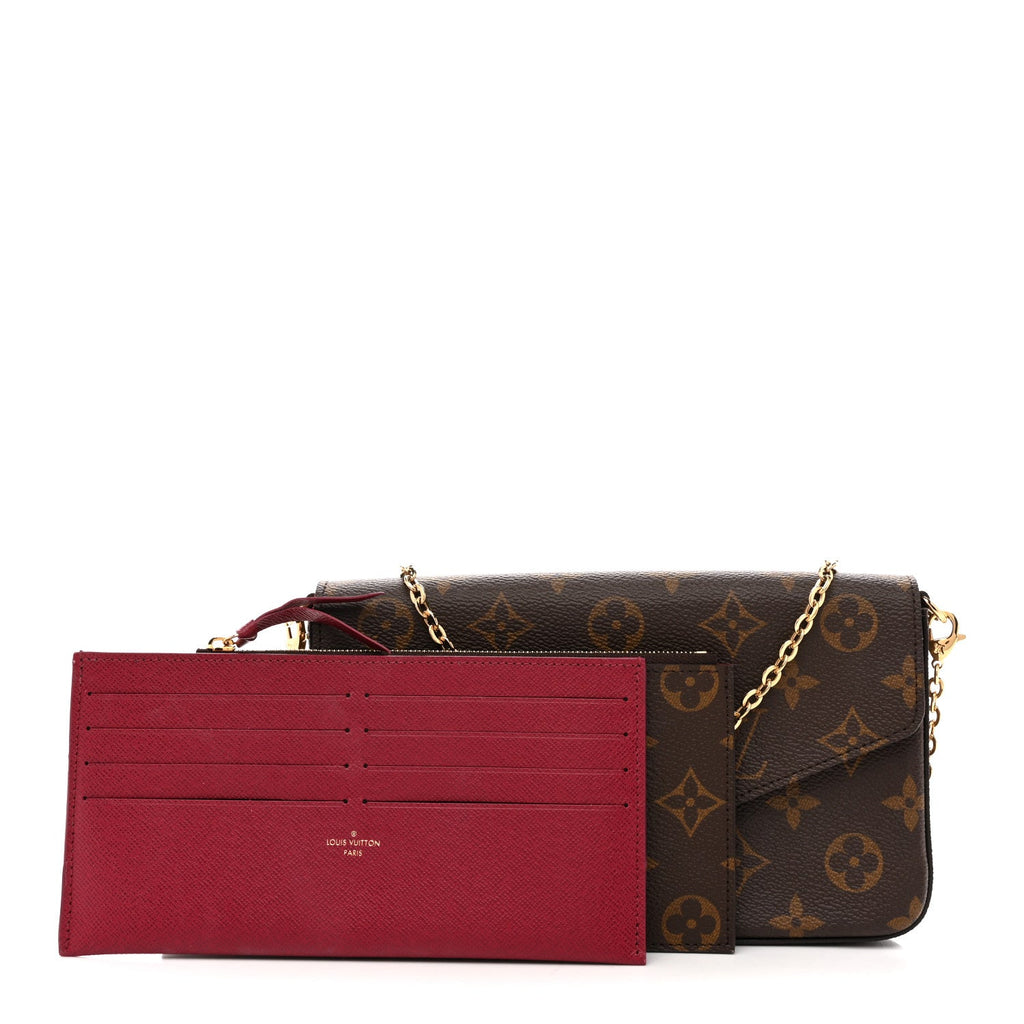 Monogram Pochette Felicie Chain Wallet Fuchsia