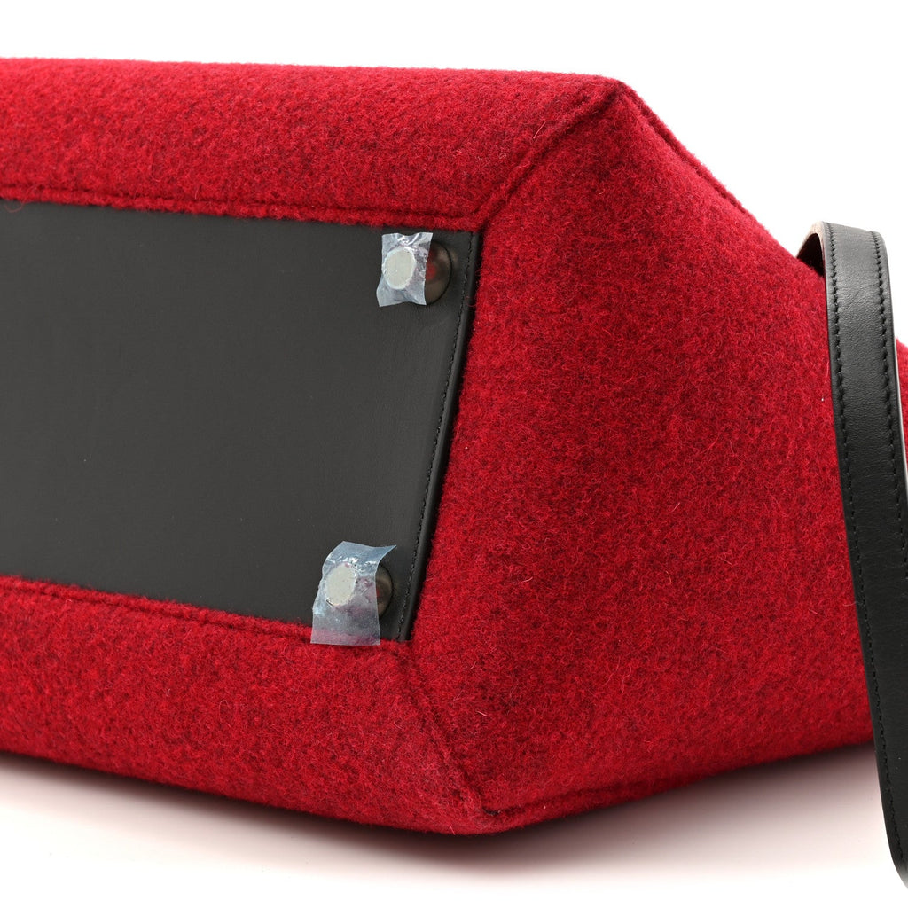 Felt Smooth Calfskin Mini Belt Bag Red