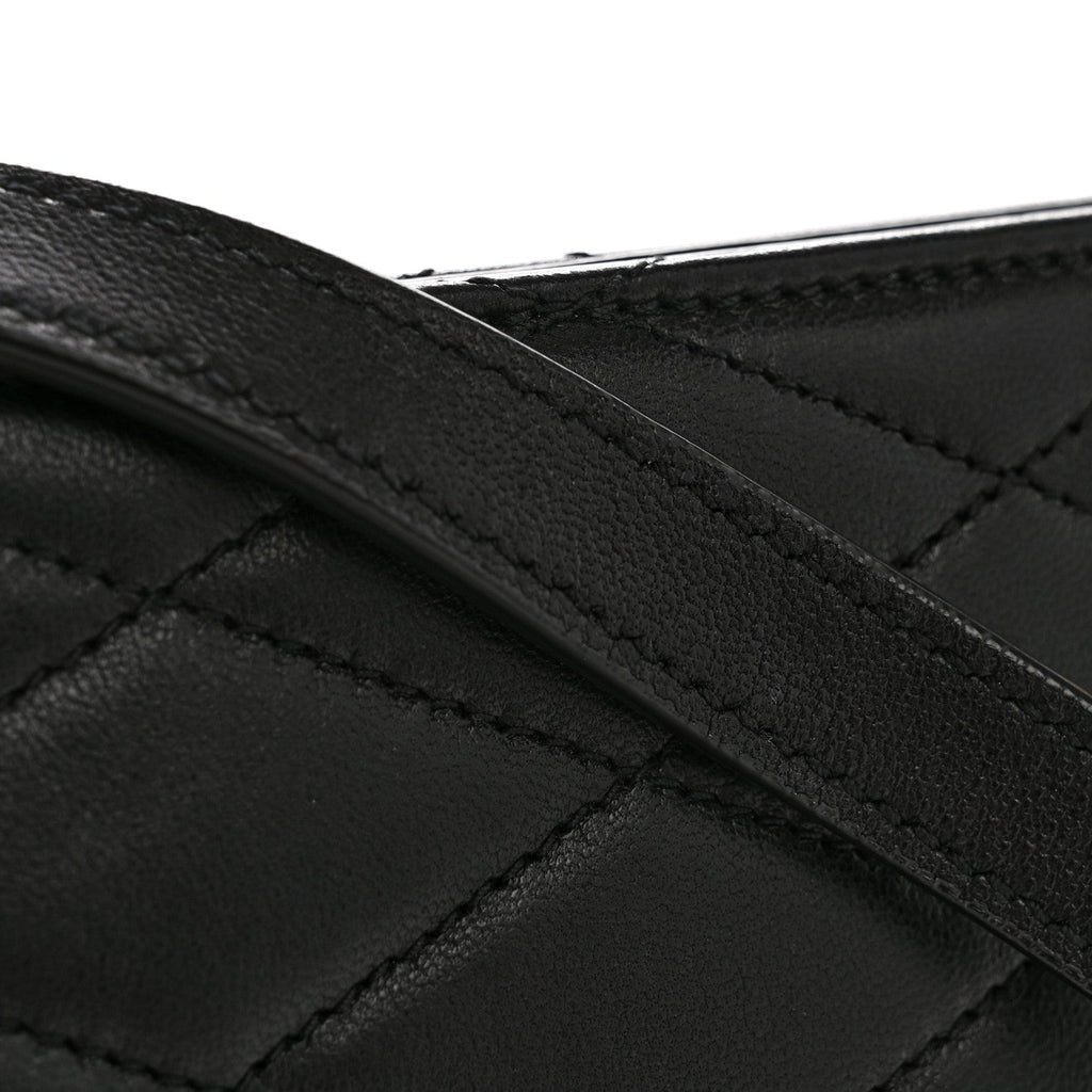 Lambskin Quilted Le Maillon Square Crossbody Bag Black