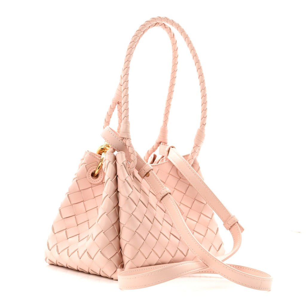 Nappa Intrecciato Small Parachute Shoulder Bag Cameo