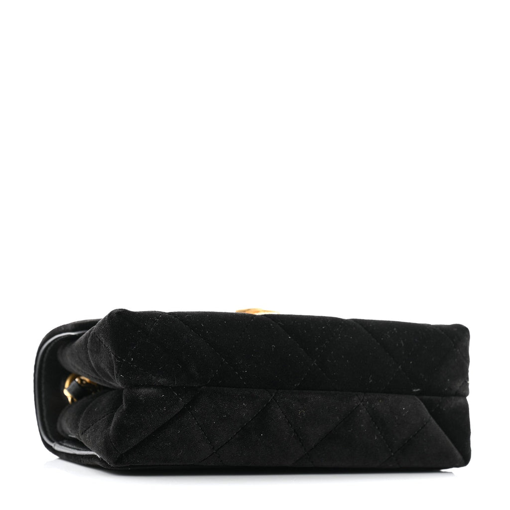 Velvet Strass Diamond Lock Flap Black