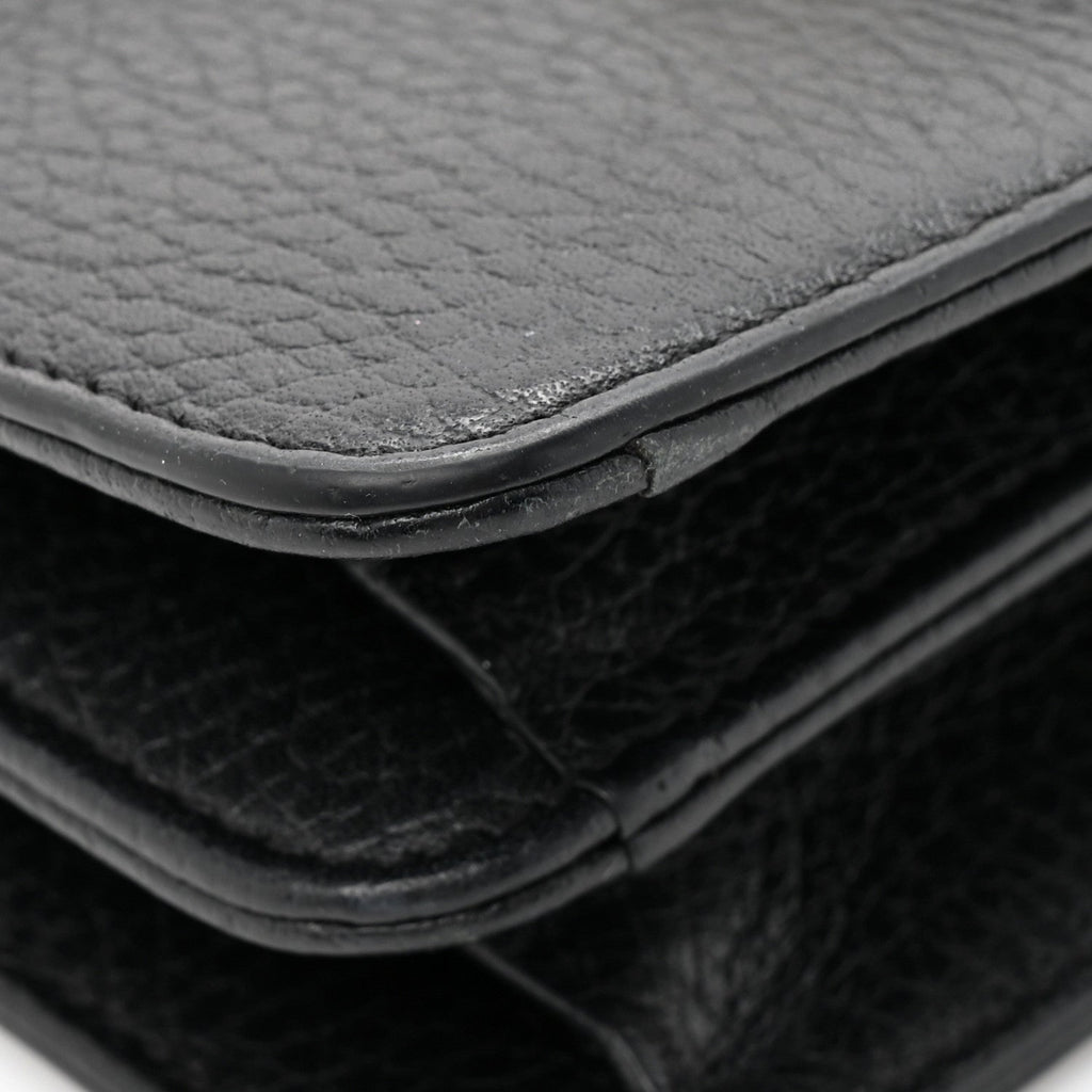 Dollar Calfskin Small Interlocking G Shoulder Bag Black