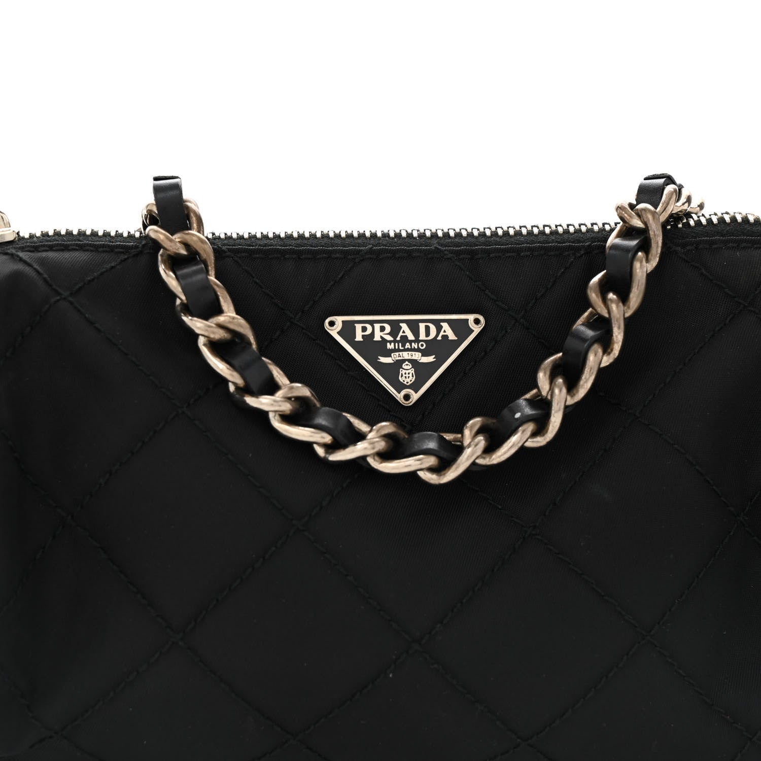 Tessuto Nylon Saffiano Impunturato Quilted Barrel Pochette Black