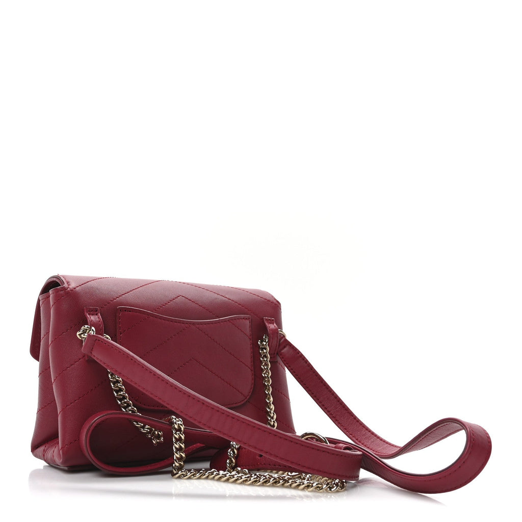 Calfskin Chevron Stitched Coco Waist Bag Red