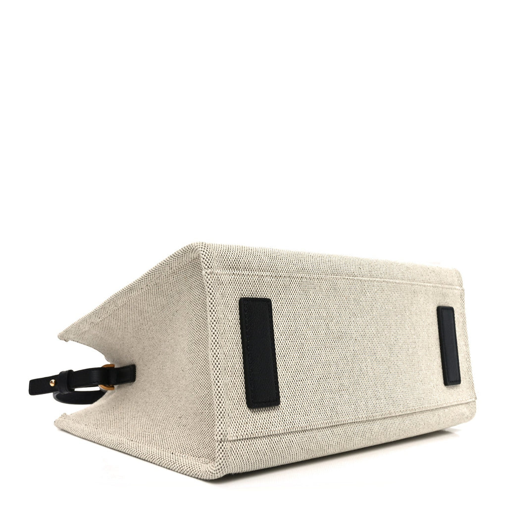 Canvas Calfskin La Medusa Small Tote Bag Beige