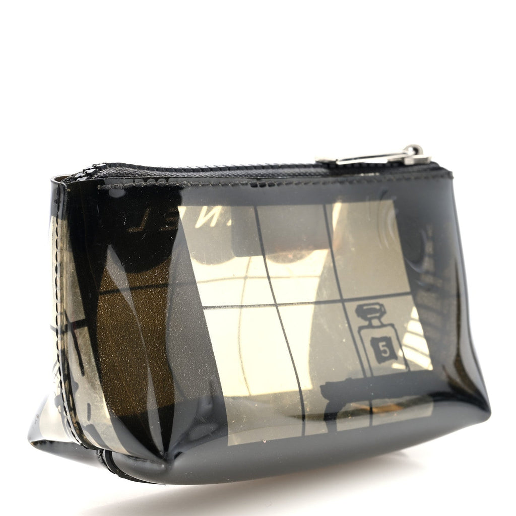 Vinyl Coco Window Cosmetic Pouch Black