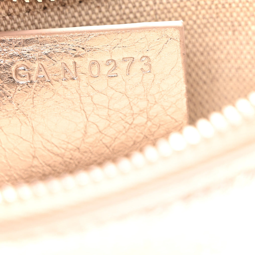 Metallic Calfskin Mini Voyou Bag Dusty Gold