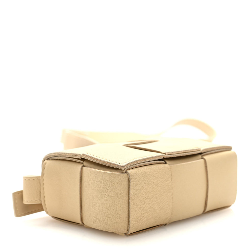 Lambskin Maxi Intrecciato Extra Mini Cassette Crossbody Bag  Porridge