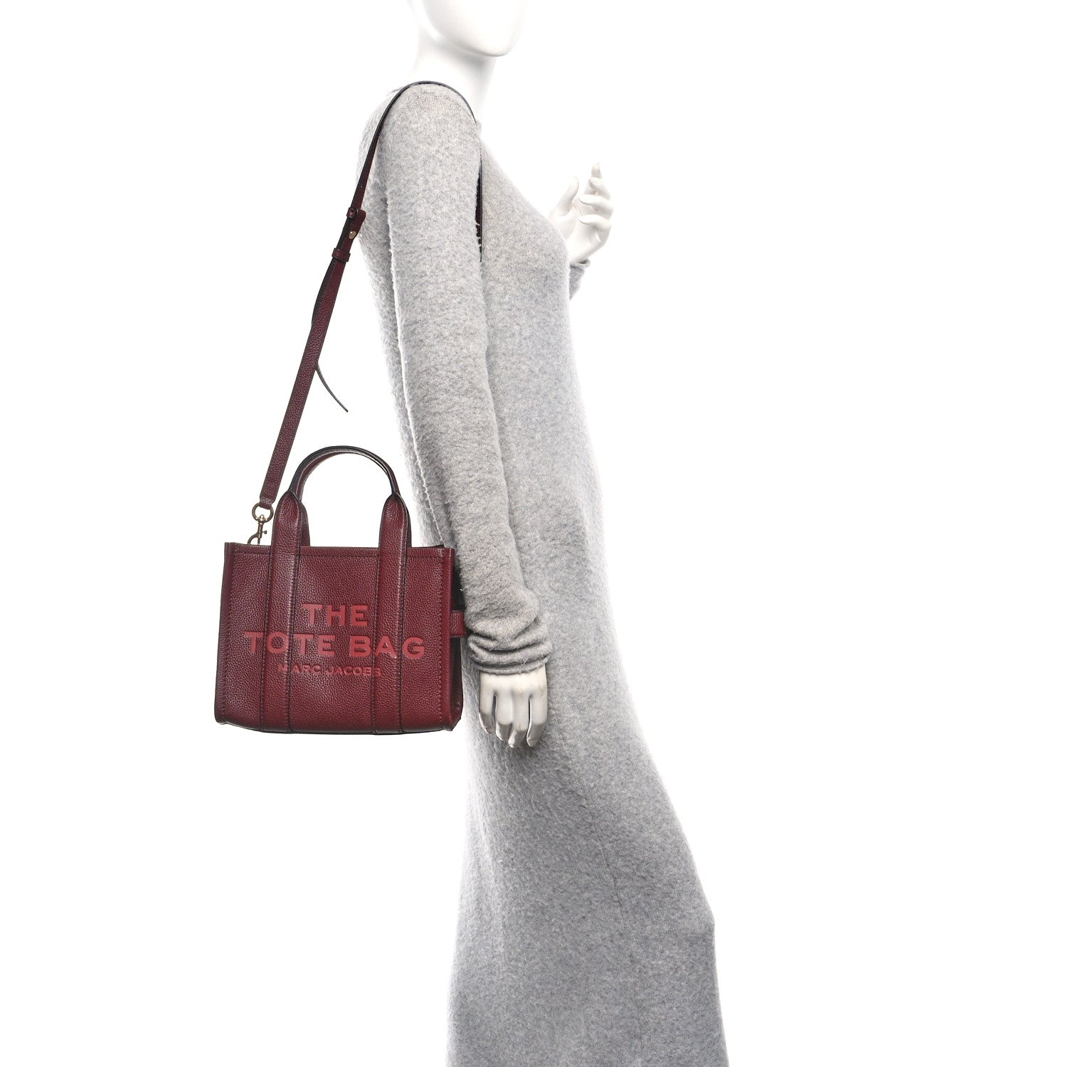 Grained Calfskin Small The Tote Bag Burgundy