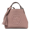 Pebbled Calfskin Small Soho Shoulder Bag Light Pink