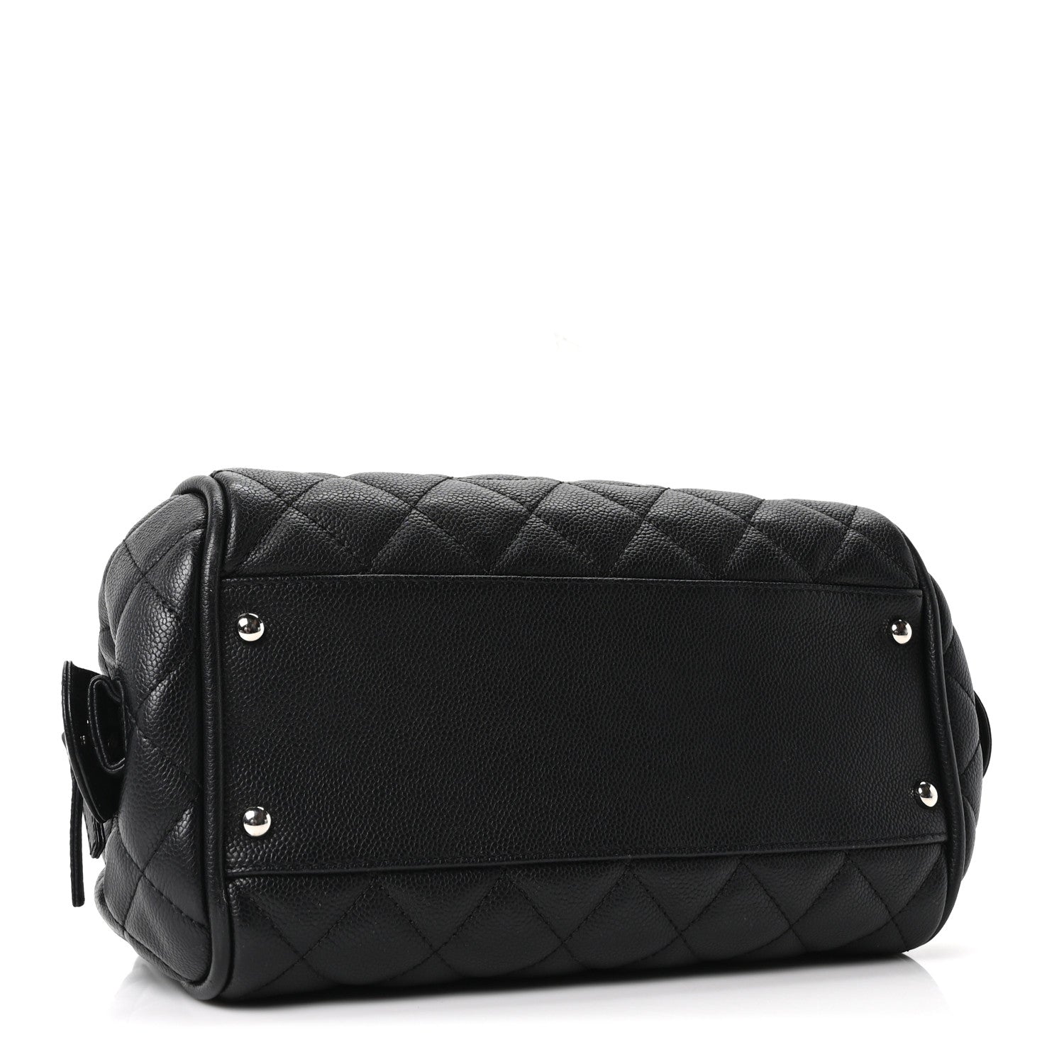 Caviar Quilted Timeless Bowler Black