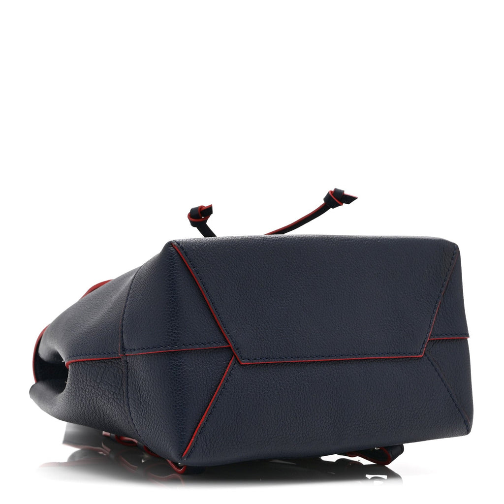 Soft Calfskin Lockme Backpack Marine Rouge