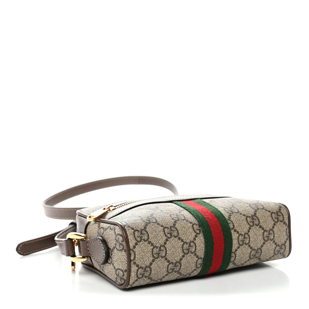 GG Supreme Monogram Web Mini Ophidia Shoulder Bag Brown