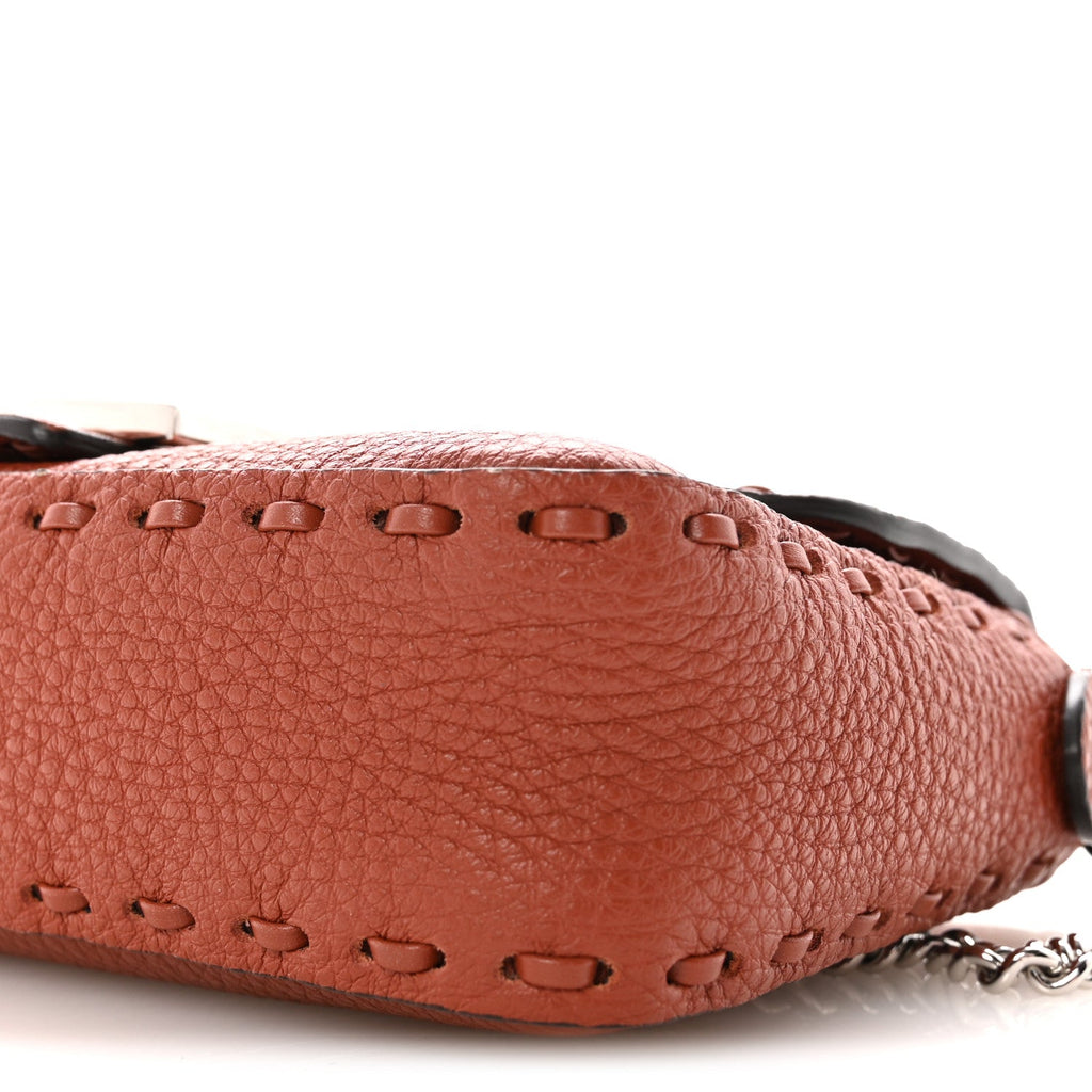 Cuoio Romano Selleria Macro Stitchings Mini Baguette Sienna