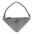 Satin Crystal Triangle Pouch Cristal