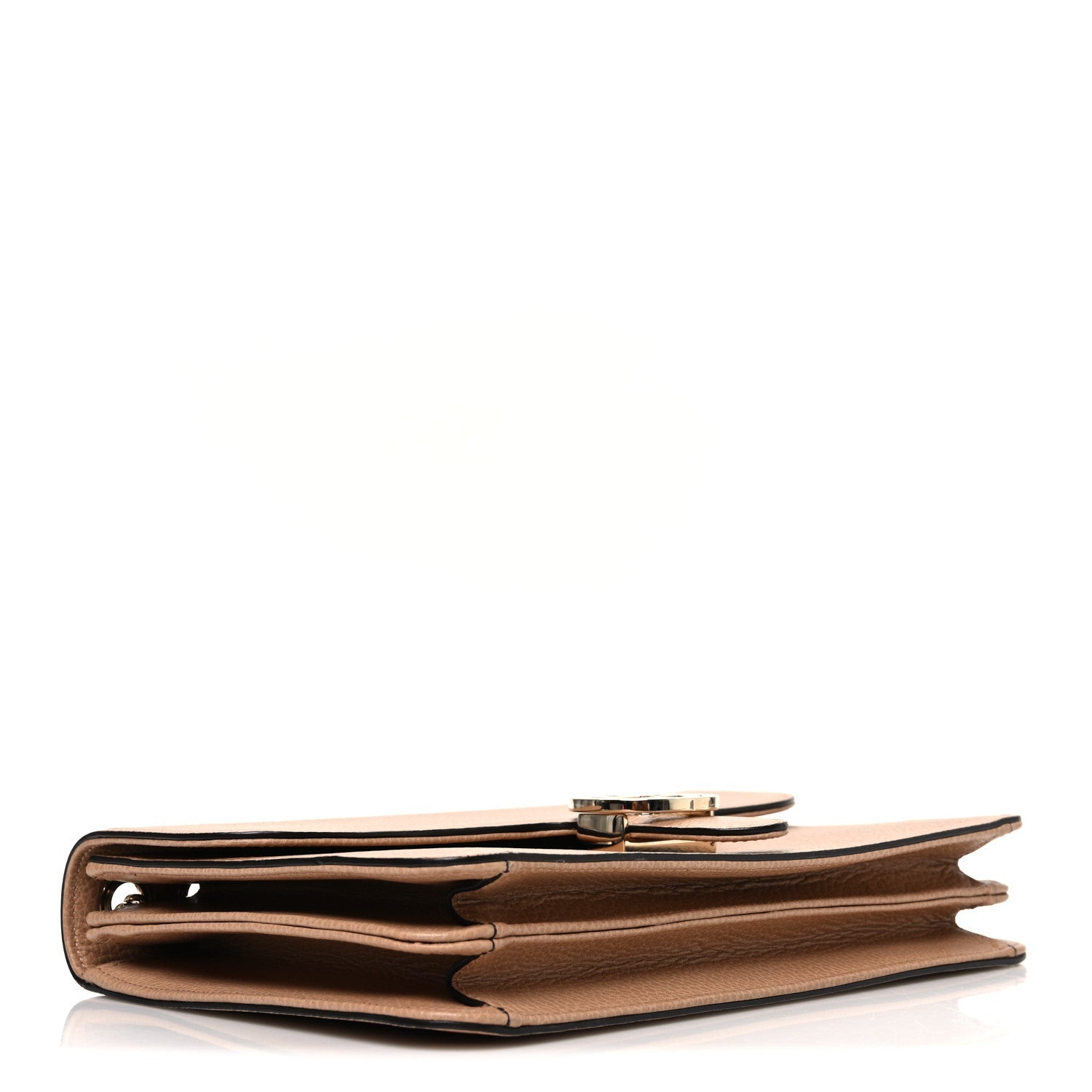 Dollar Calfskin Interlocking G Shoulder Bag Camelia