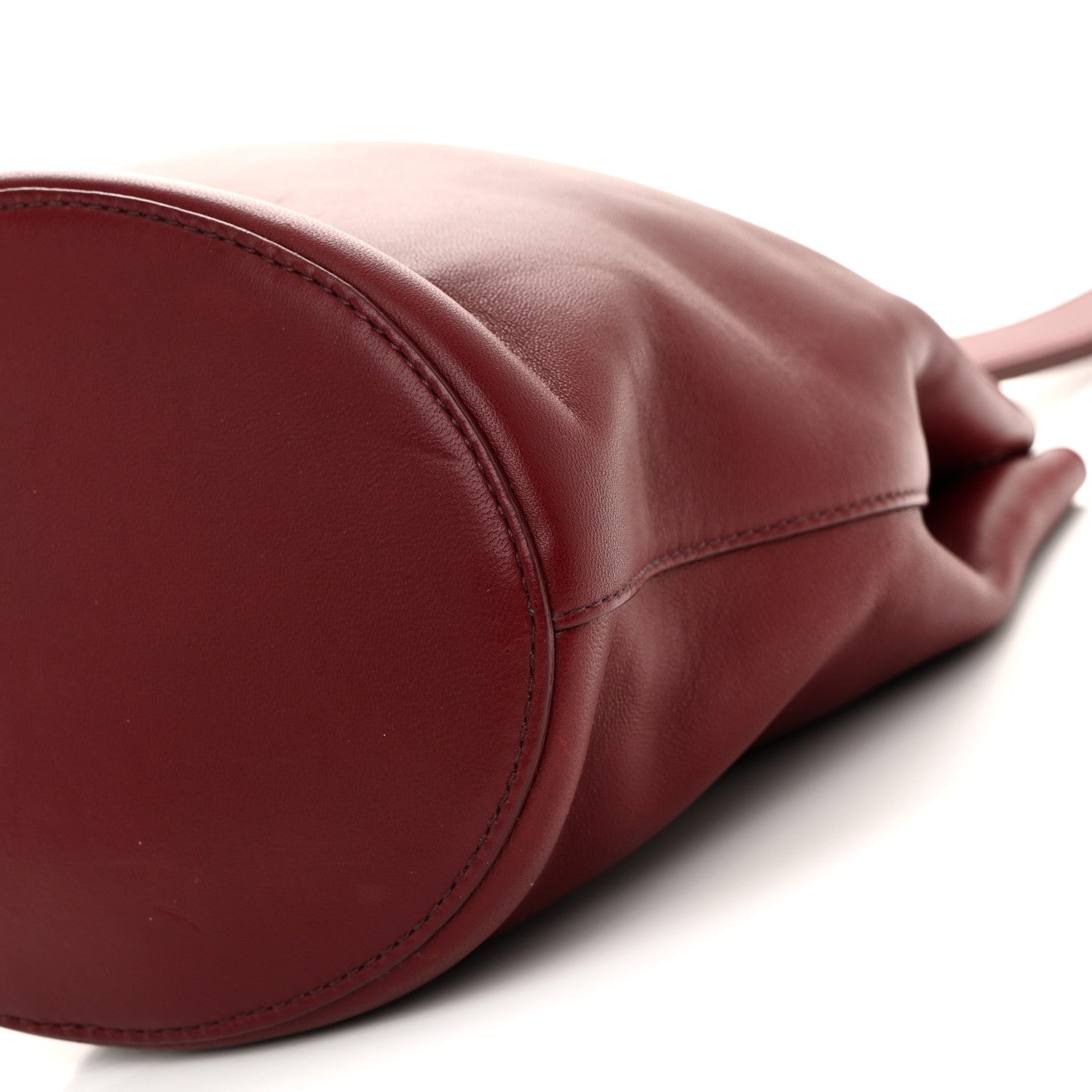 Nappa Drop Bucket Bag Bordeaux