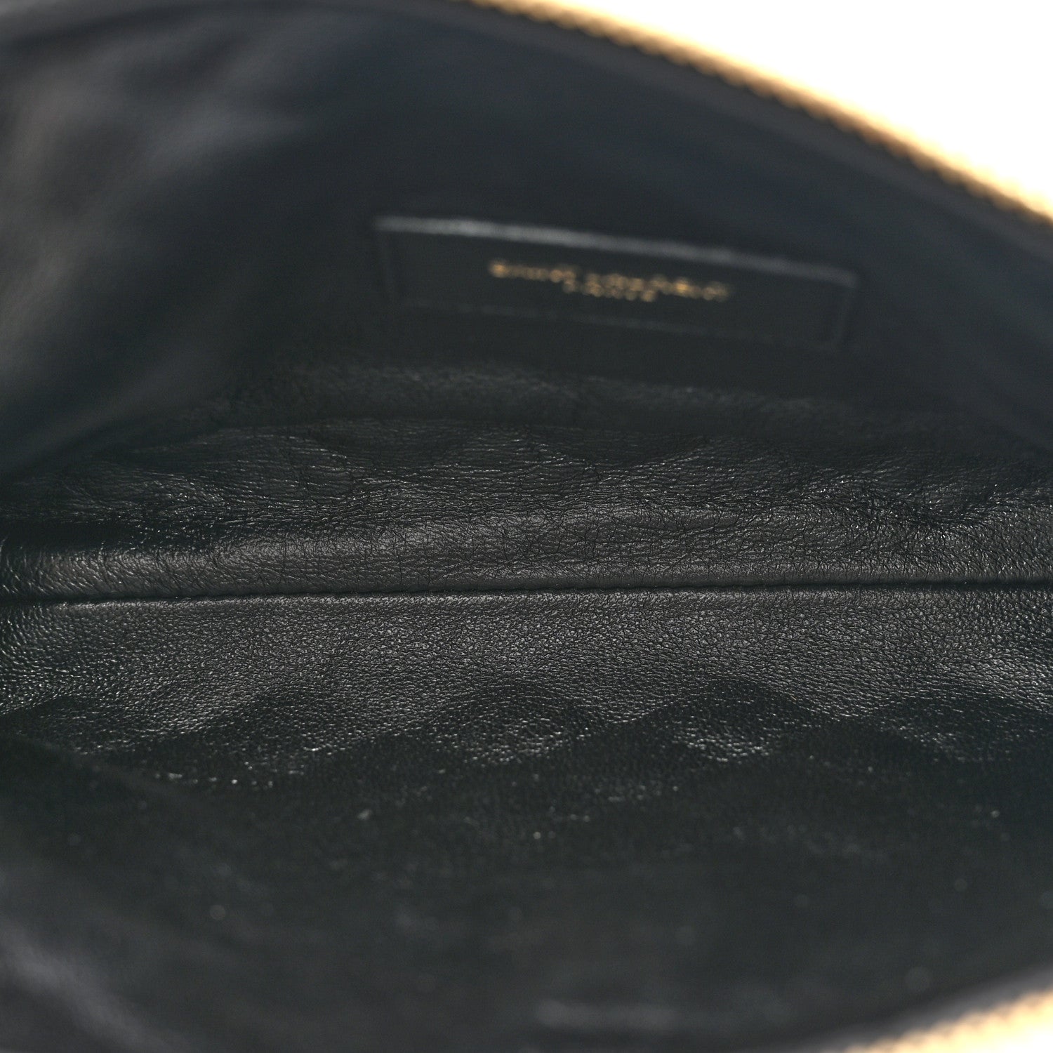 Lambskin Quilted Gaby Zipped Pouch Crema Soft