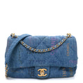 Denim Quilted Denim Large Mood Flap Blue Multicolor