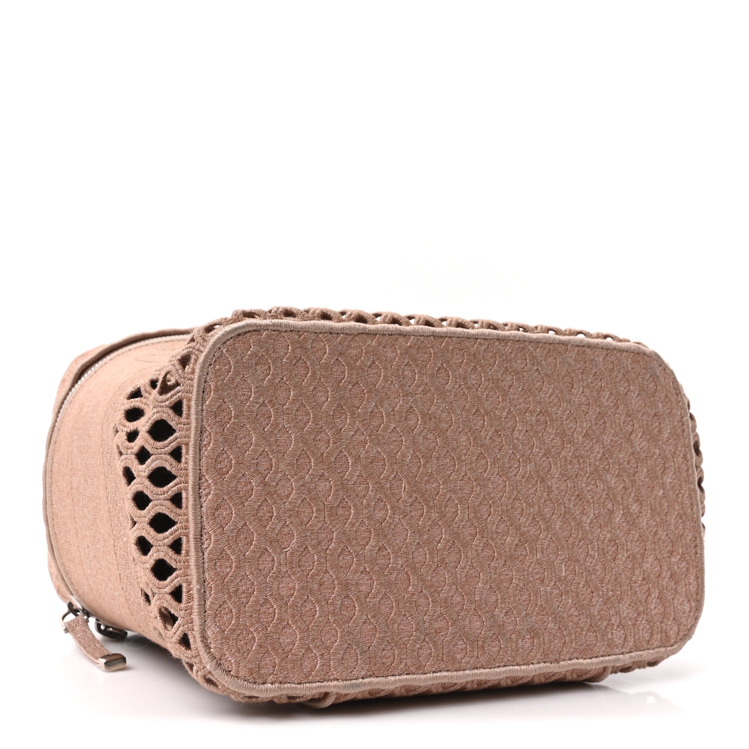 Mesh Embroidered Diortravel Vanity Case Clay