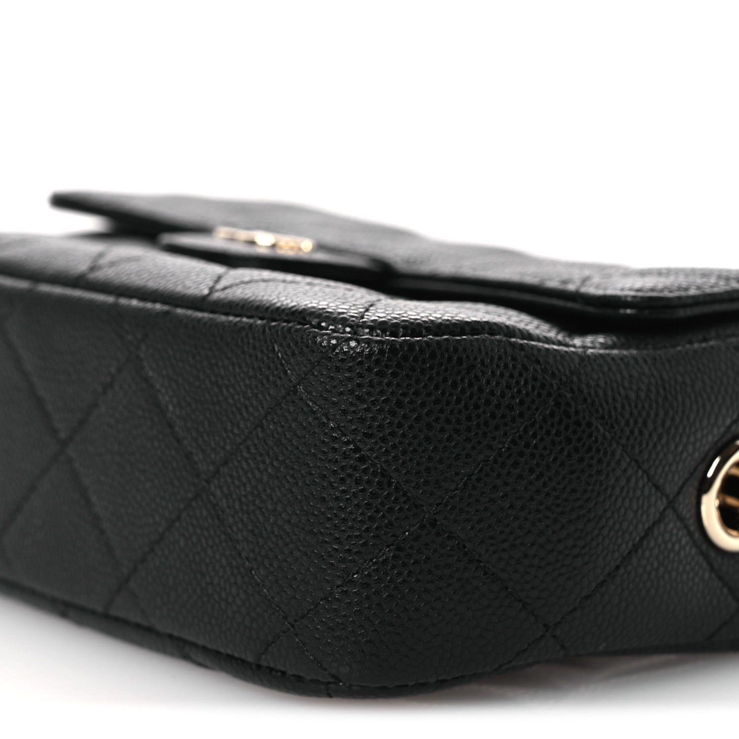Caviar Quilted Chain Camera Bag Black
