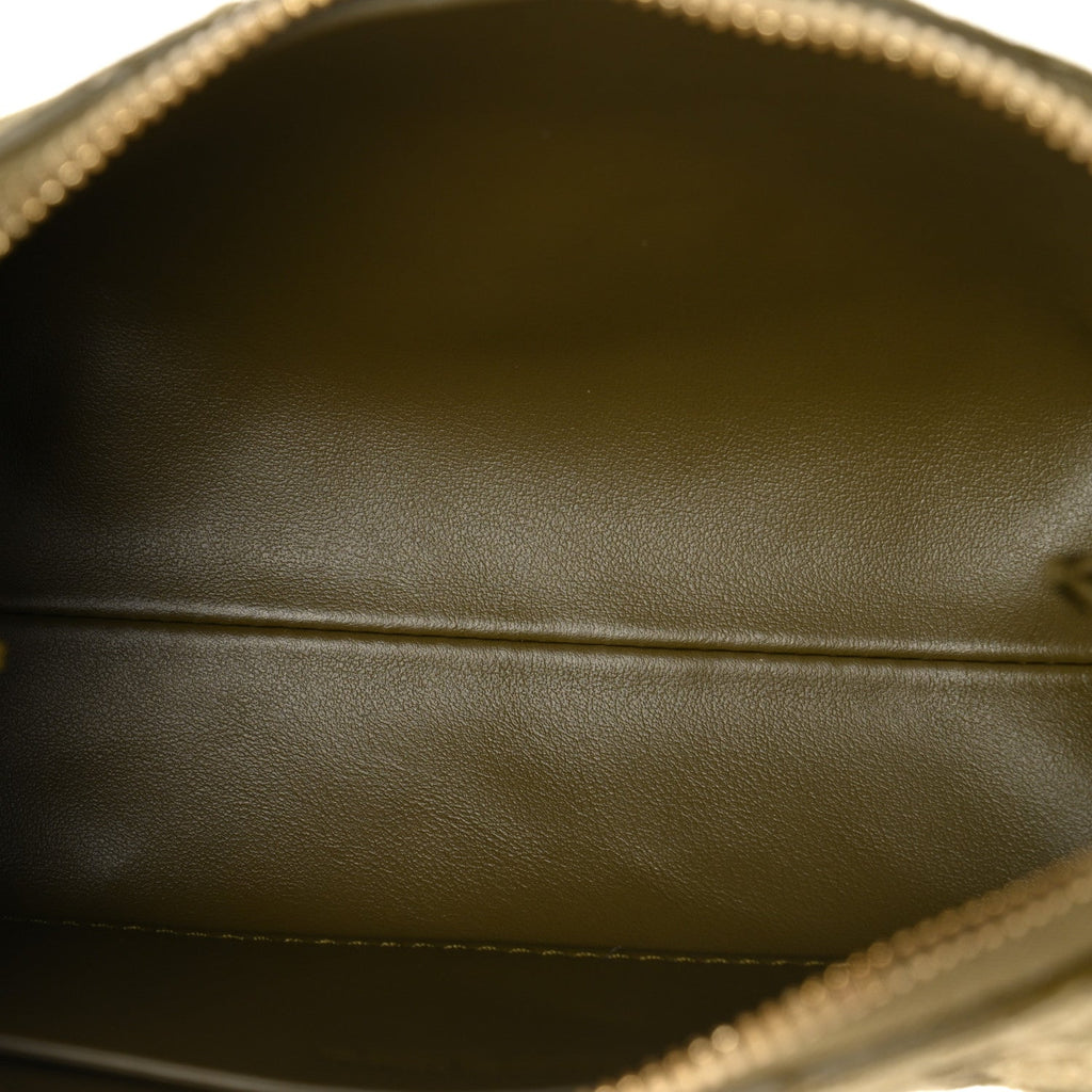 Suede Intrecciato Concert Pouch Cypress