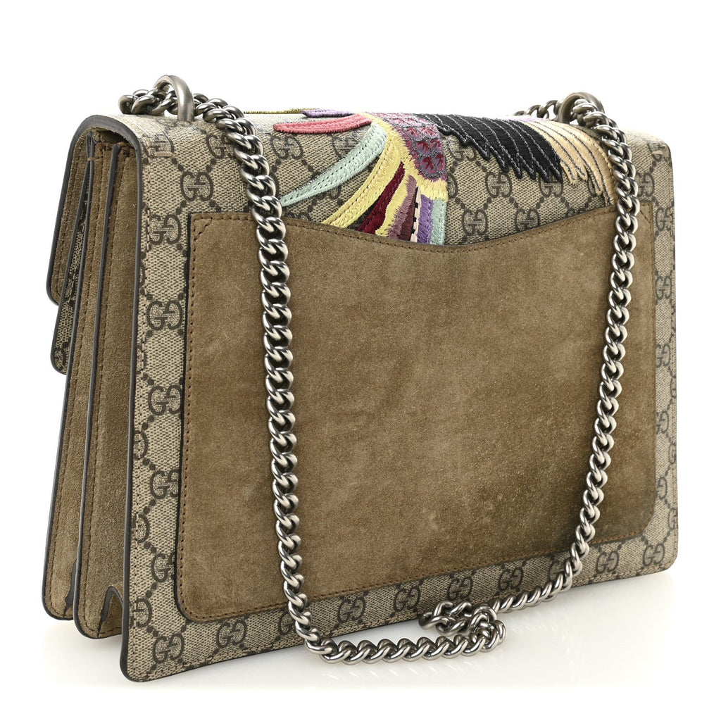 GG Supreme Monogram Embroidered Medium Dionysus Shoulder Bag Taupe
