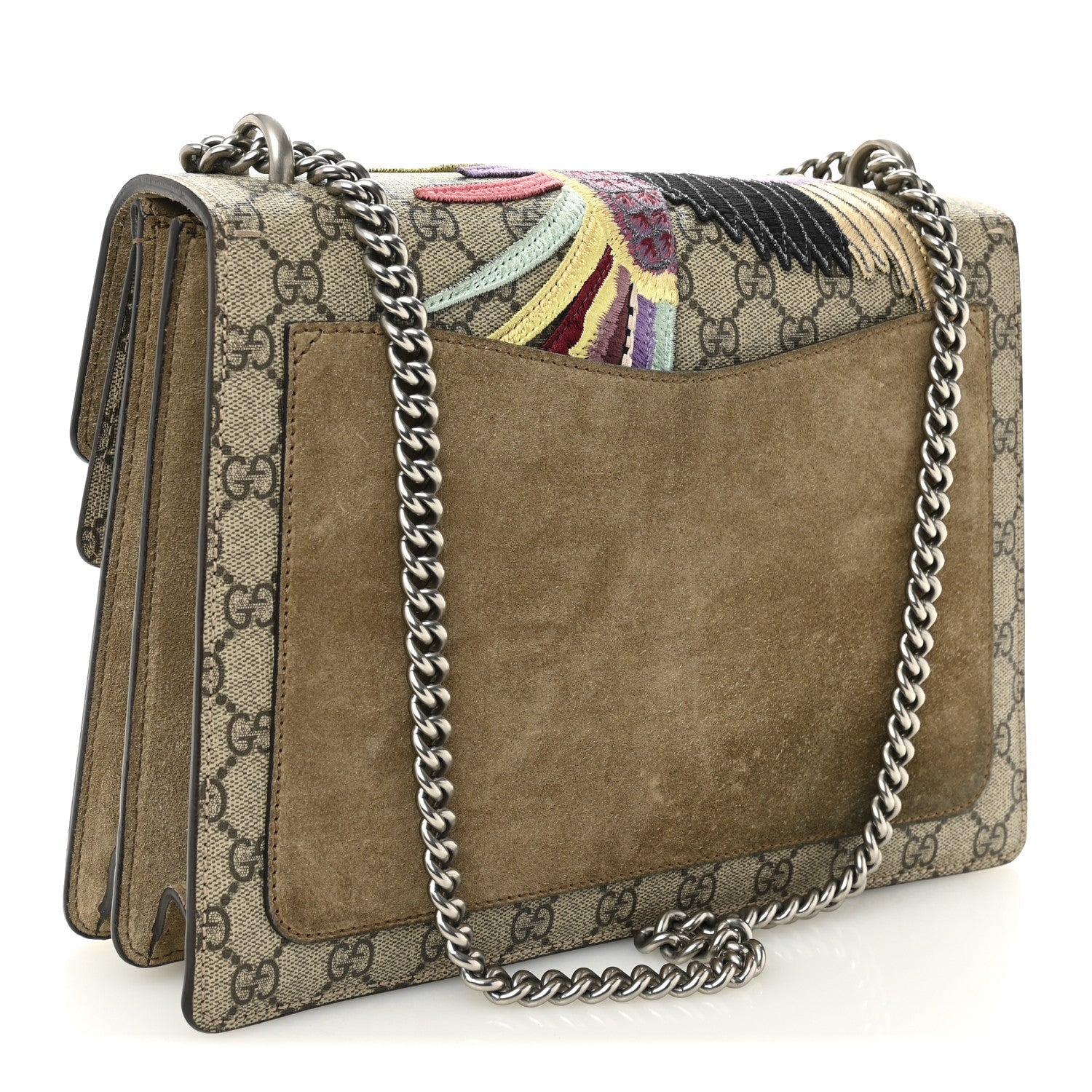 GG Supreme Monogram Embroidered Medium Dionysus Shoulder Bag Taupe