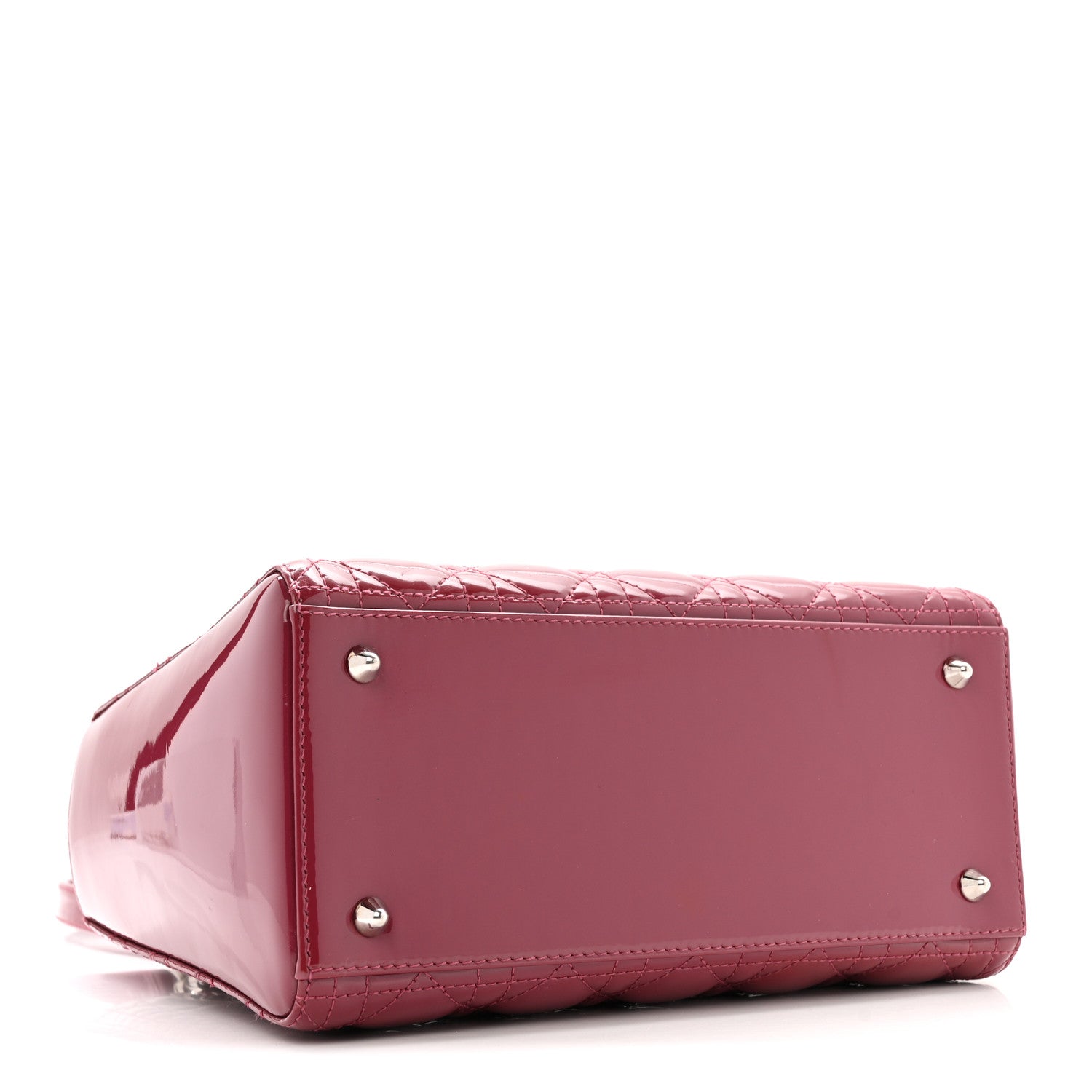 Patent Cannage Medium Lady Dior Dark Pink
