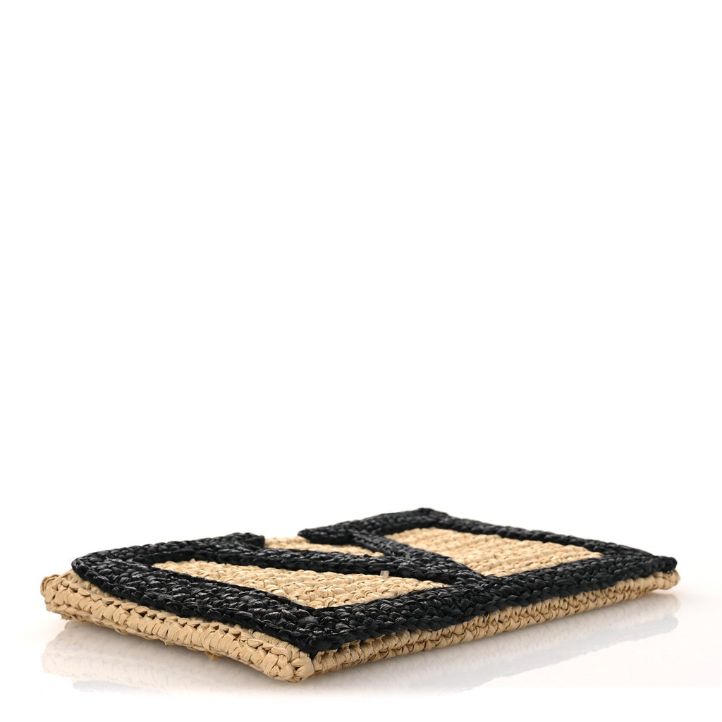 Raffia Viva Superstar Clutch Naturale Black
