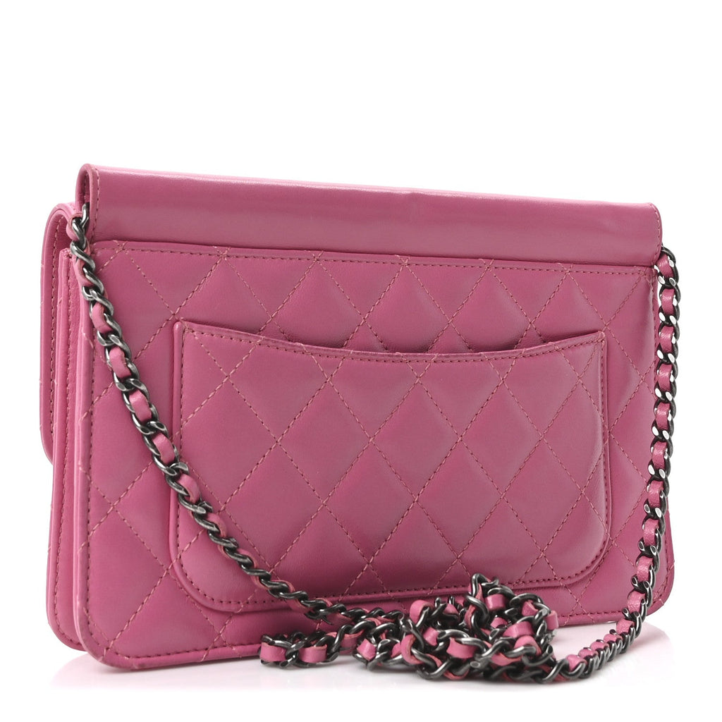 Lambskin Quilted Medium Crossing Times Flap Pink