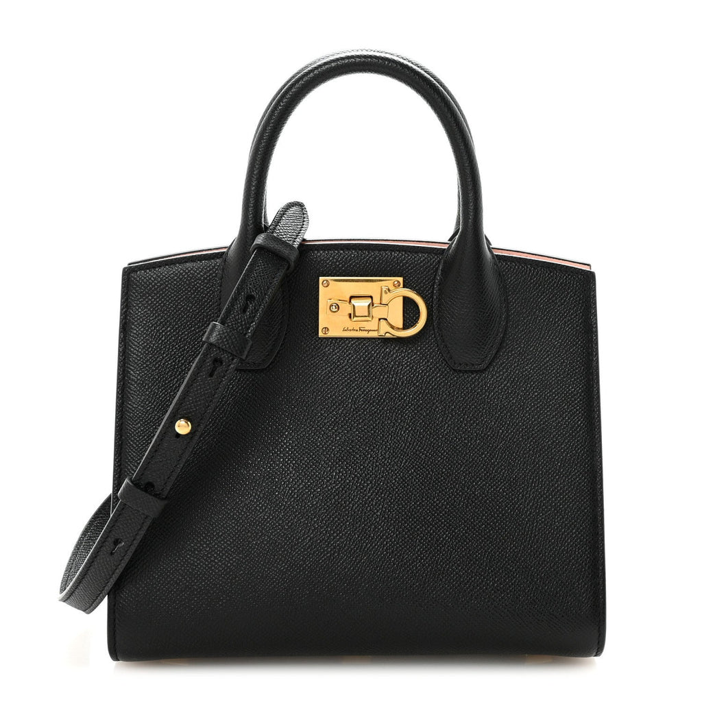 Calfskin Small The Studio Box Bag Black