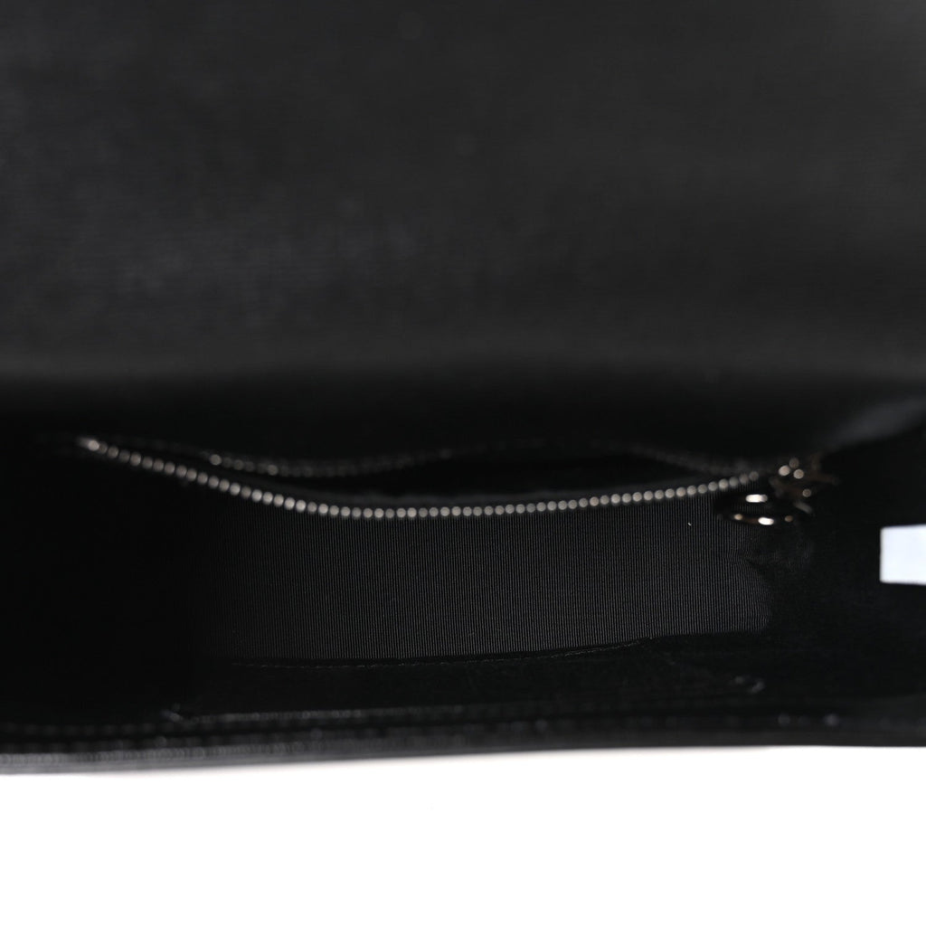 Saffiano Striped Mini Diag Binder Clip Bag Black White Indus