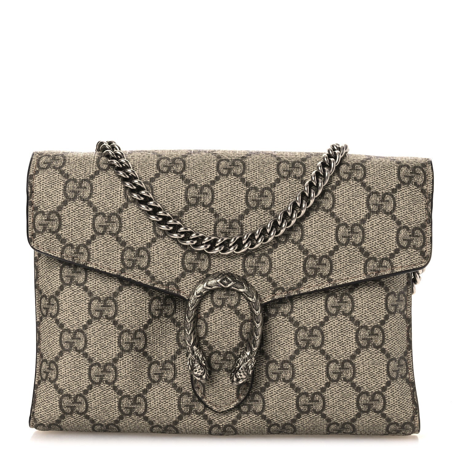 GG Supreme Monogram Mini Dionysus Chain Wallet Beige Taupe