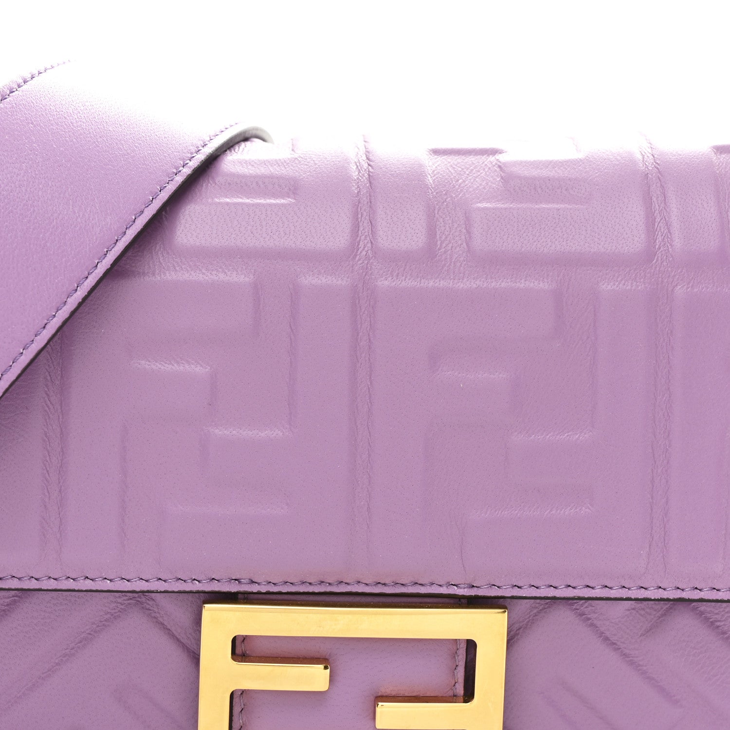 Nappa FF 1974 Embossed Baguette Agapanto