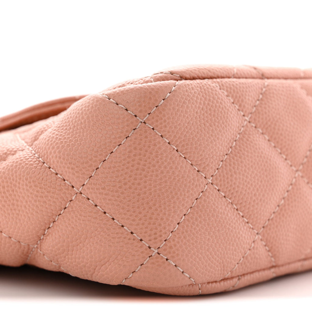 Caviar Quilted Small Wavy CC Hobo Coral